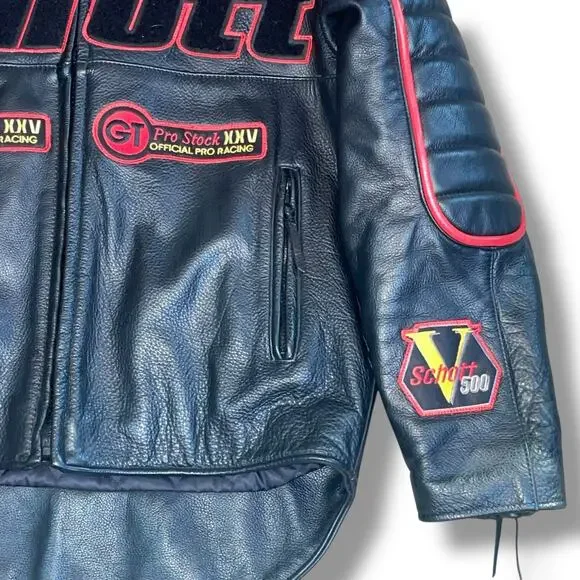 Schott NYC F1 Formula One Moto Racing Motorcycle Jacket Made IN USA XL Vintage
